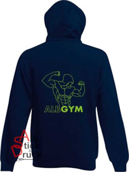 Hoodie bedruckt mit AlbGym Kapuzenmann