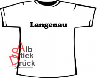 T-Shirt bedruckt mit "Langenau"