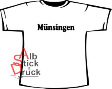 T-Shirt bedruckt mit "Münsingen"