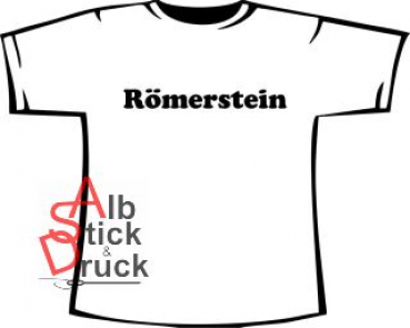 T-Shirt bedruckt mit "Römerstein"